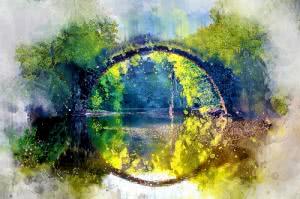 round bridge painting